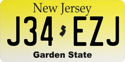 NJ license plate J34EZJ