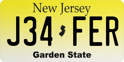 NJ license plate J34FER