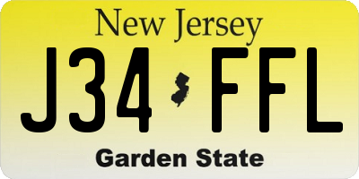 NJ license plate J34FFL