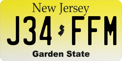 NJ license plate J34FFM