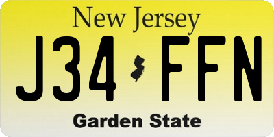 NJ license plate J34FFN