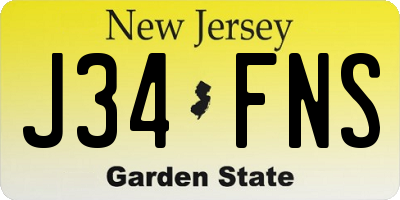 NJ license plate J34FNS