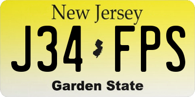 NJ license plate J34FPS