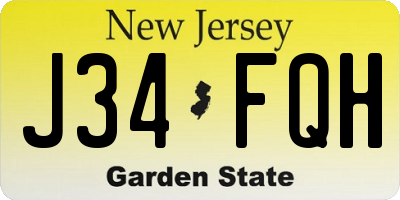 NJ license plate J34FQH