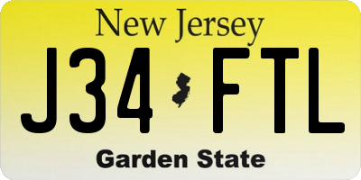 NJ license plate J34FTL
