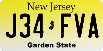 NJ license plate J34FVA