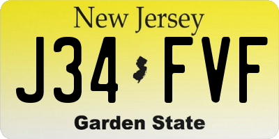 NJ license plate J34FVF