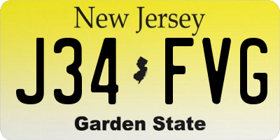 NJ license plate J34FVG