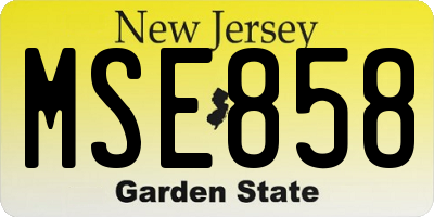 NJ license plate MSE858