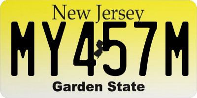 NJ license plate MY457M