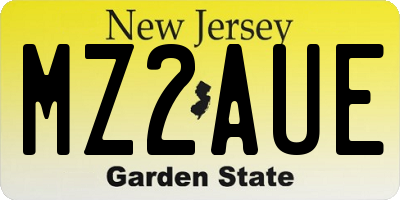 NJ license plate MZ2AUE