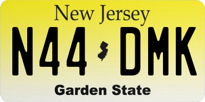 NJ license plate N44DMK