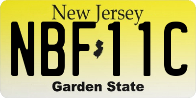 NJ license plate NBF11C