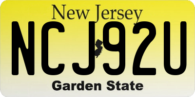 NJ license plate NCJ92U