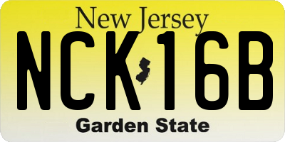 NJ license plate NCK16B