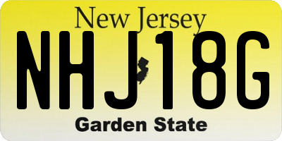 NJ license plate NHJ18G
