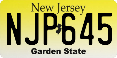 NJ license plate NJP645