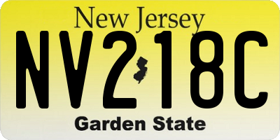 NJ license plate NV218C