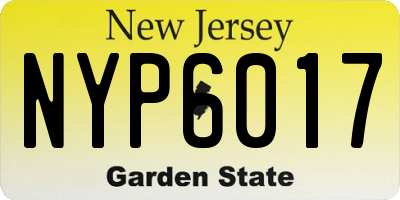 NJ license plate NYP6017