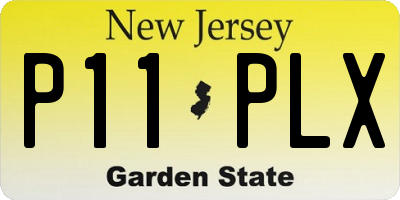 NJ license plate P11PLX