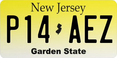 NJ license plate P14AEZ