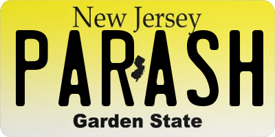 NJ license plate PARASH