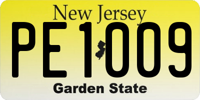 NJ license plate PE1009