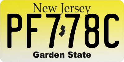 NJ license plate PF778C