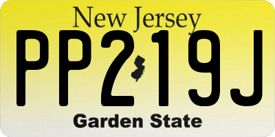 NJ license plate PP219J