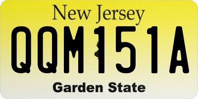 NJ license plate QQM151A