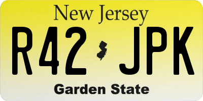 NJ license plate R42JPK