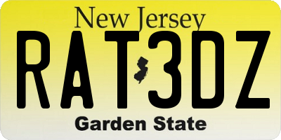 NJ license plate RAT3DZ