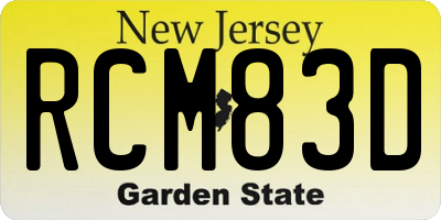 NJ license plate RCM83D