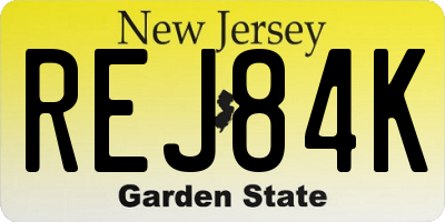 NJ license plate REJ84K
