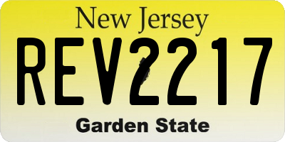 NJ license plate REV2217