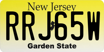 NJ license plate RRJ65W