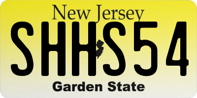 NJ license plate SHHS54