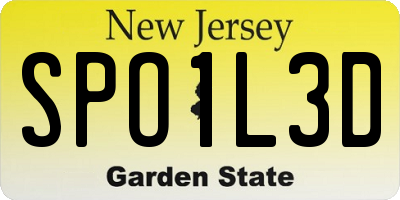 NJ license plate SPO1L3D