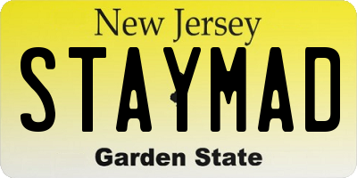 NJ license plate STAYMAD