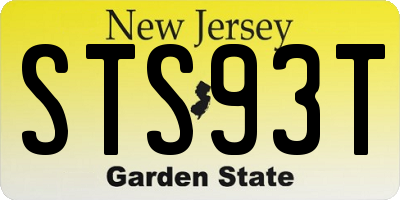 NJ license plate STS93T