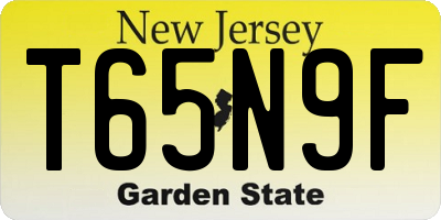 NJ license plate T65N9F
