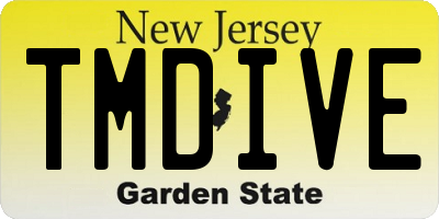 NJ license plate TMDIVE