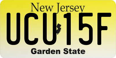 NJ license plate UCU15F