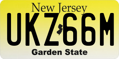 NJ license plate UKZ66M