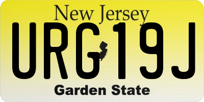 NJ license plate URG19J