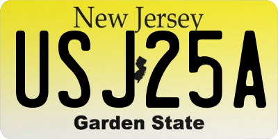 NJ license plate USJ25A
