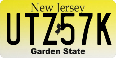 NJ license plate UTZ57K