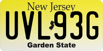 NJ license plate UVL93G