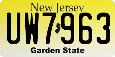NJ license plate UW7963