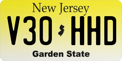 NJ license plate V30HHD